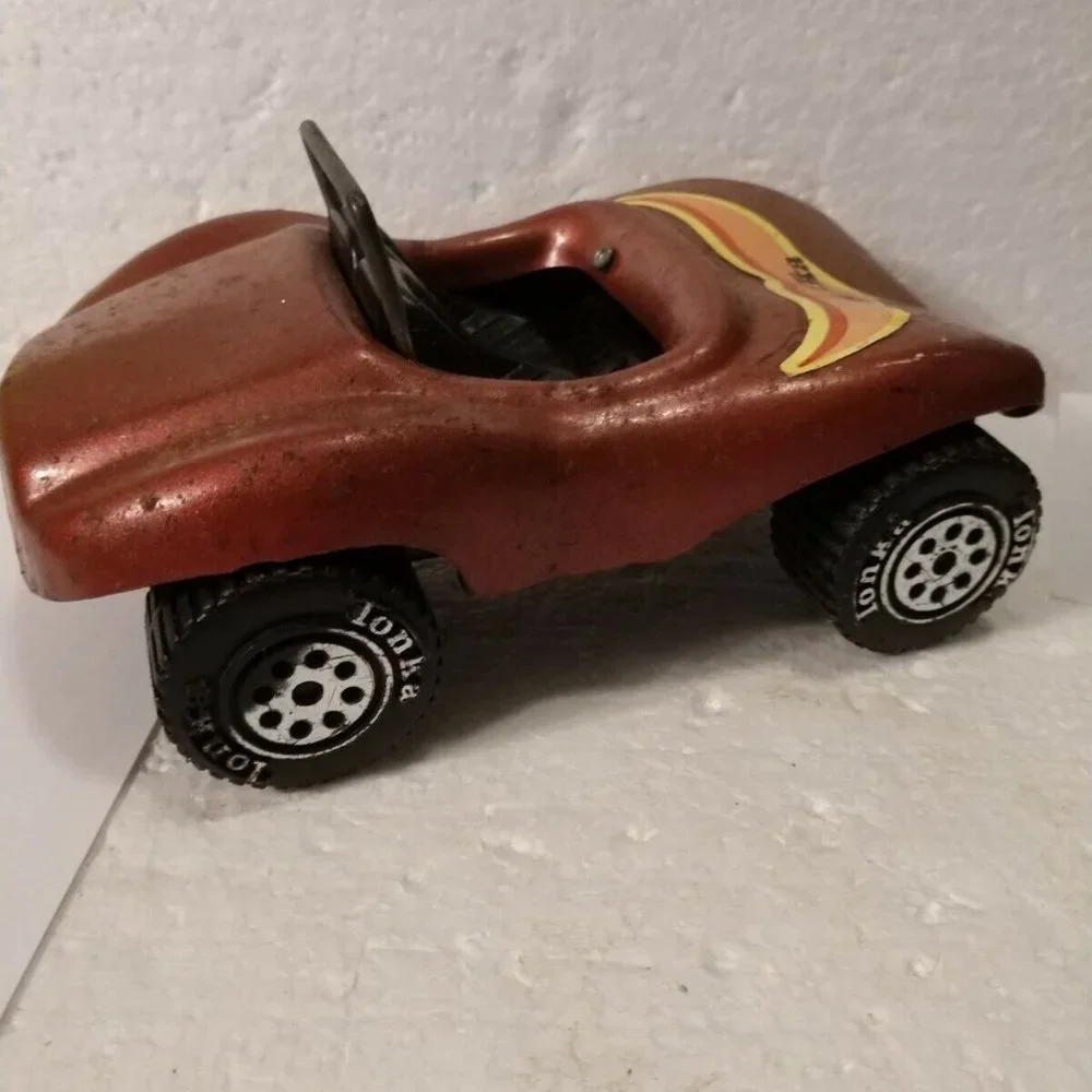 Antique Tonka Vintage Metal Pressed Steel Brown Dune Buggy #52790 8
